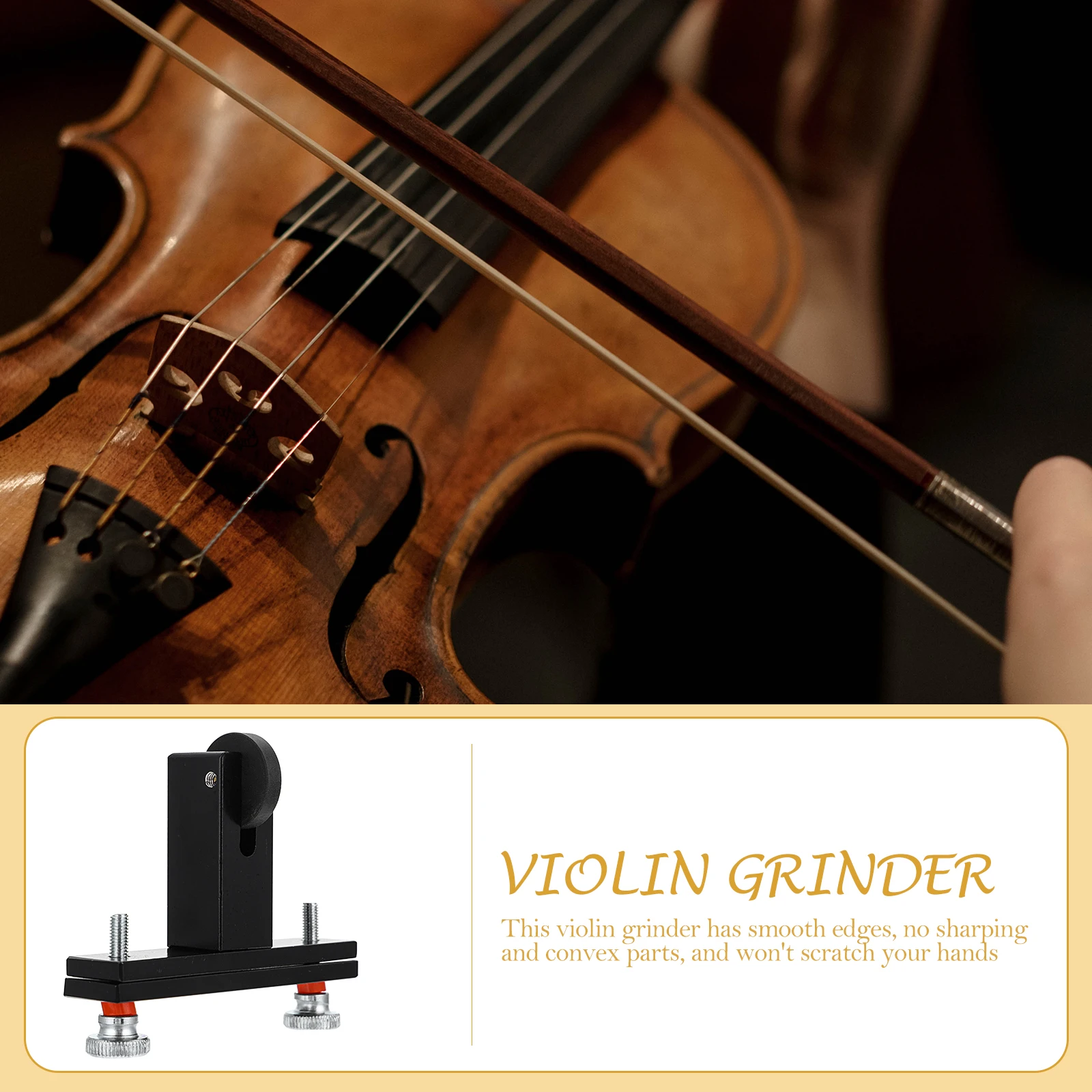 

Grinder Violin Grinding Gadget for Accessories Adjuster Repair Kit Black Luthier Install Tool Installation Metal