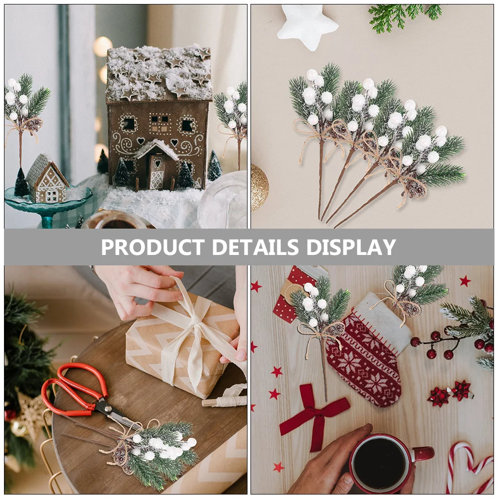 

12Pcs Artificial Berry Branches Simulation Berries Decor for Xmas Pine Decor Christmas Tree DIY Decorations Desktop Adornment
