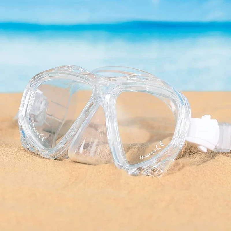 

Adult Silicone Diving Goggles Equipped With Professional Snorkeling High-definition Reinforced Glass Lenses and Large Frame Mask