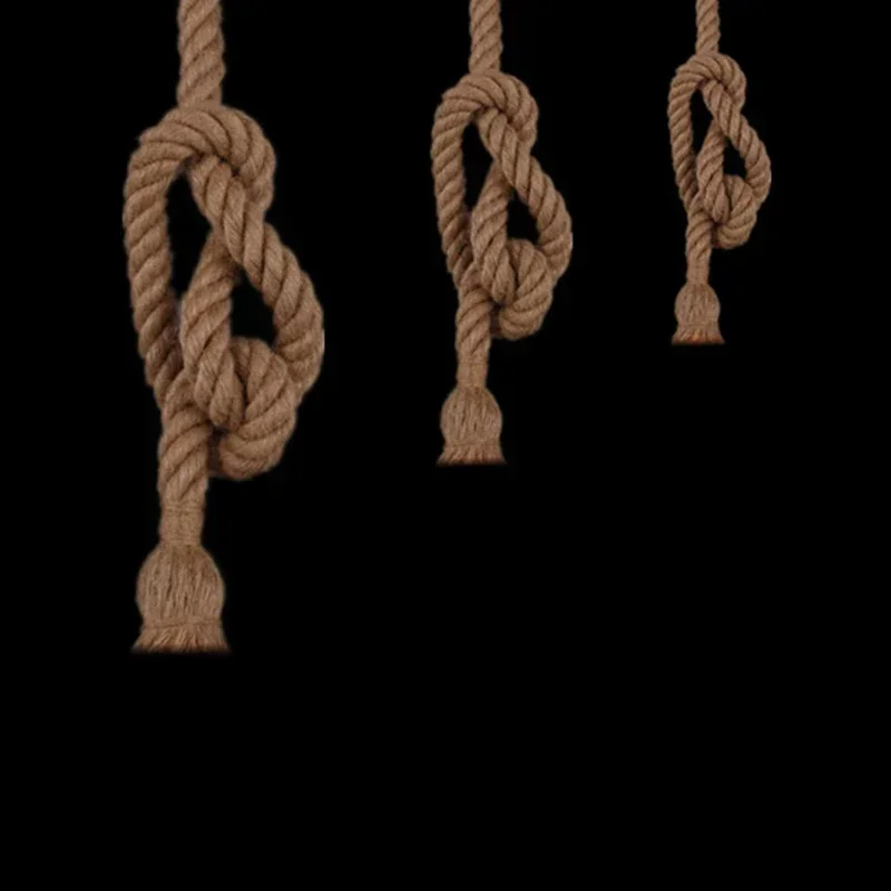 Retro E27 Edison Bulb 18mm Countryside Hemp Rope Lamp Pendant Lights Edison Bulb for Living Room or Cafe Lights