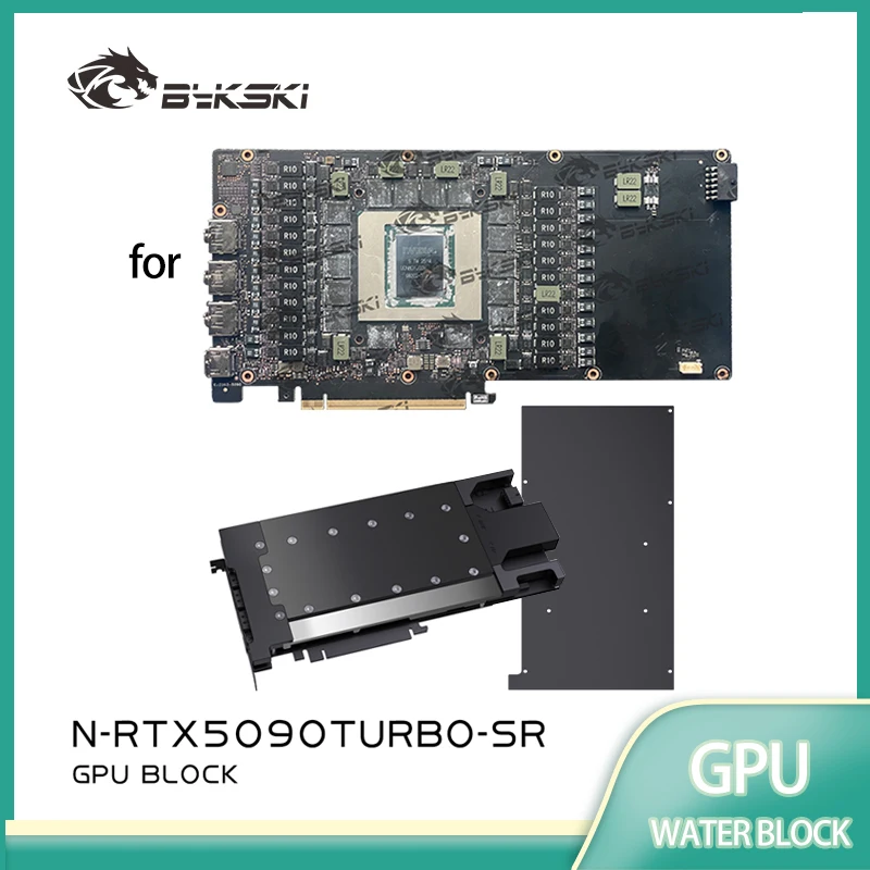 

Водоблок Bykski для видеокарты NVIDIA RTX 5090 D7 Turbo V1 / Blower / T2, из красной меди, N-RTX5090TURBO-SR