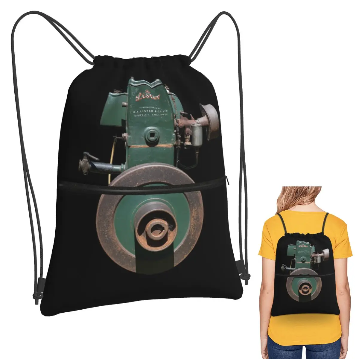 

The Lister D Backpacks Fashion Drawstring Bags Sports Bag Book Bags for Man Woman Students