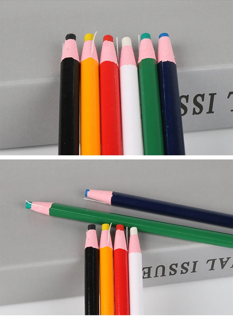 6/12 Stück Mehrfarbige Stoffmarkierungsstifte Schnittfreie Nähkreide Schneiderstift für Kleidung Leder Markierungskreide Nähwerkzeuge – Detail 7