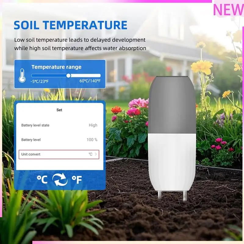 B27B Tuya Wifi Soil Meter Sensor Soil Temperature And Humidity Detection For Greenhouse Planting Orchard