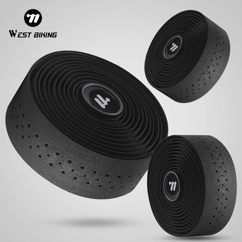 

WEST BIKING Bicycle Handlebar Tape With Bar Plugs Road Bike Accessories Soft EVA Breathable Non-slip Cycling Drop Bar Straps