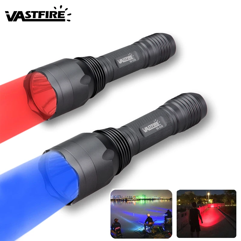 10000LM Portable Green/Blue/Red Light Flashlights Adjustable Focus Torch Mini Flashlight Pocket Outdoor Flashlights Small Torch