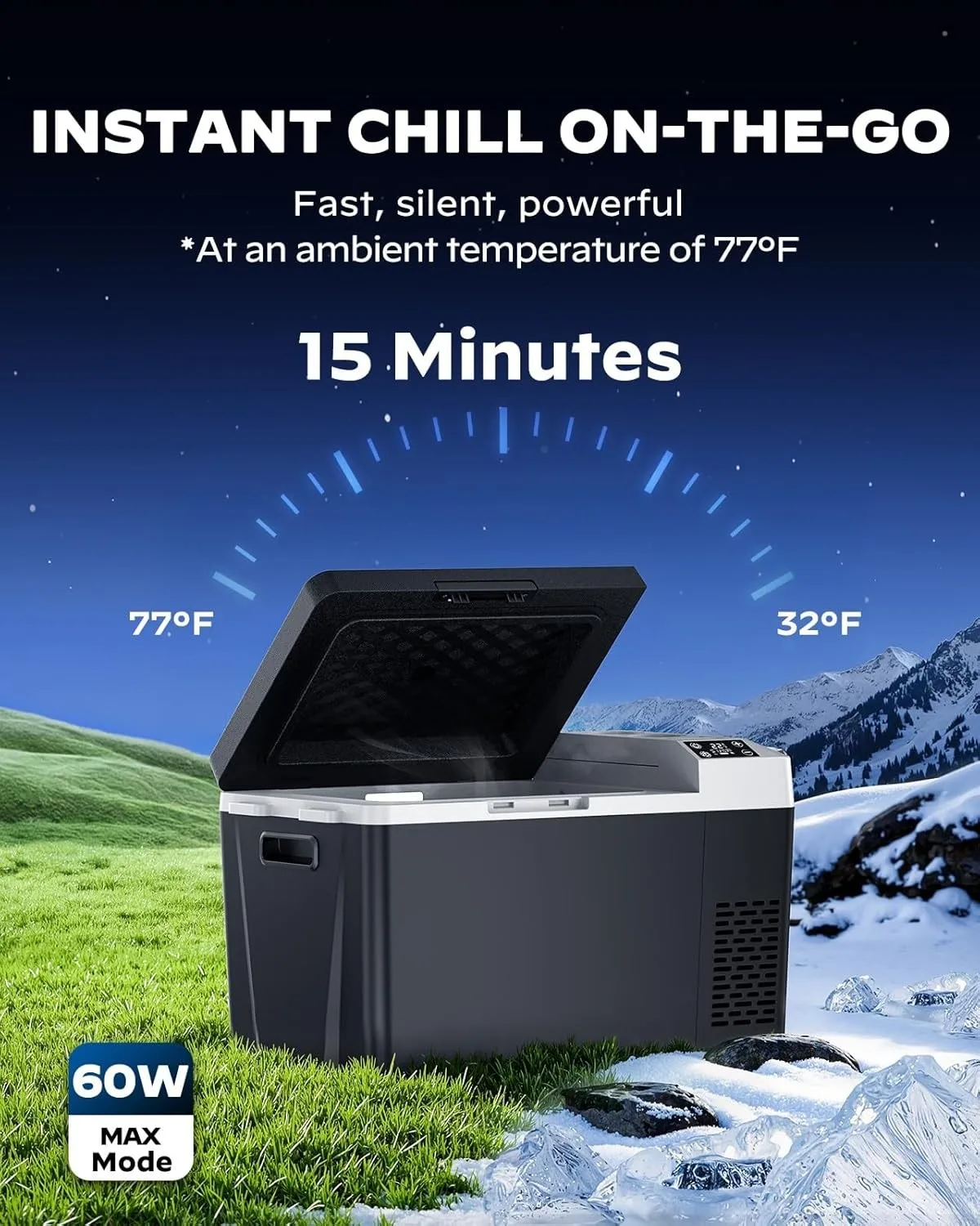 

Автомобильный холодильник 12 В, 24QT, электрический, портативный, с аккумулятором