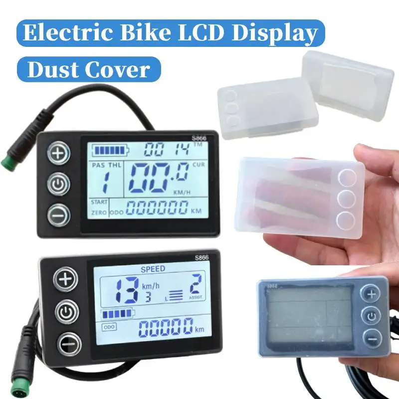 AliExpress NovaSphere S866-A/B Electric Bike LCD Display Meter 24V 36V 48V 5 Pin Control Panel with Waterproof Plug / Silicone Protective Cover Case