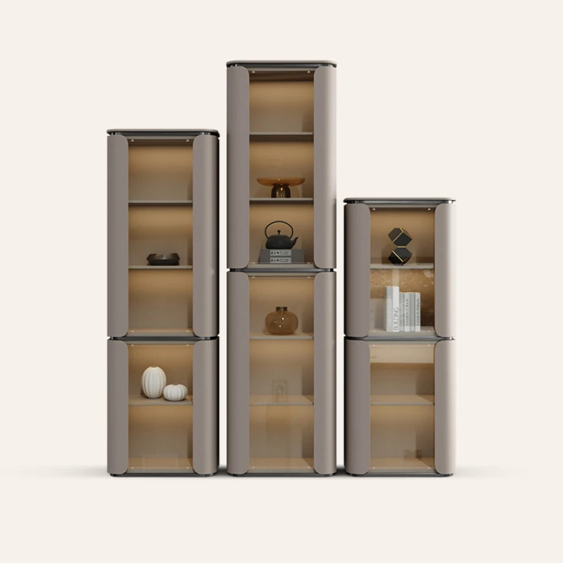 

Handmade display cabinet, modern designer bookshelf, high-end living room, Italian light luxury wall wine cabinet