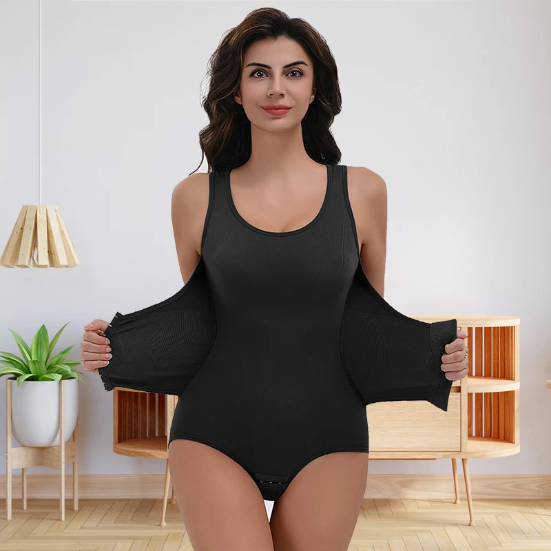 Front button shapewear for women's body shaping, abdominal compression, and one-piece triangular shapewear