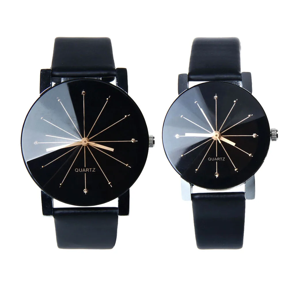 Couple Lover Watches Quartz Dial Clock PU Leather WristWatch Relojes Watch Women Men Fashion Luxury Relogio Feminino Saat