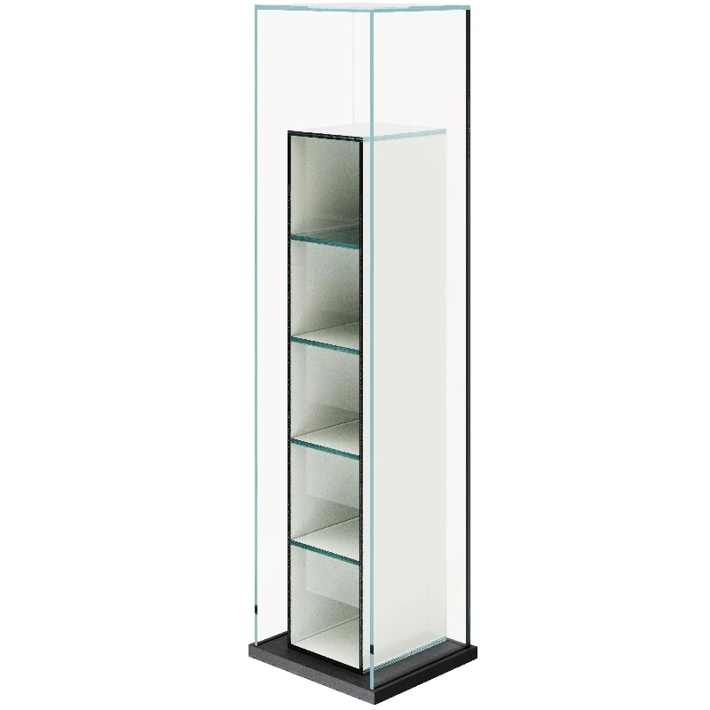 

Синяя стеклянная витрина, многоуровневый стеллаж для хранения и демонстрации в стиле Баухаус, домашний книжный шкаф