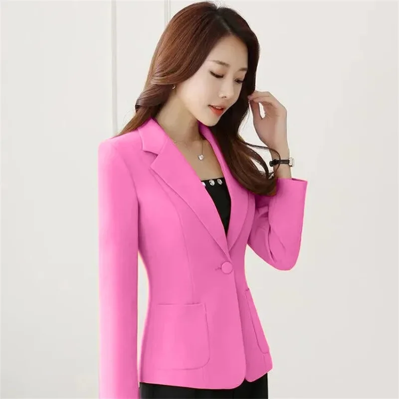 2024 Autumn Elegant Notched Blazer for Women New In Outerwear Casual Slim Korean Women's Jacket Female Suit Fashion Coat