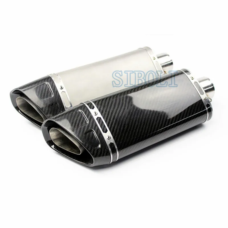 

51MM Inlet Real Carbon Fiber Universal Muffler brand Exhaust Silencer Full Titanium Escape For CB400 er6n s1000rr gsr 600 750