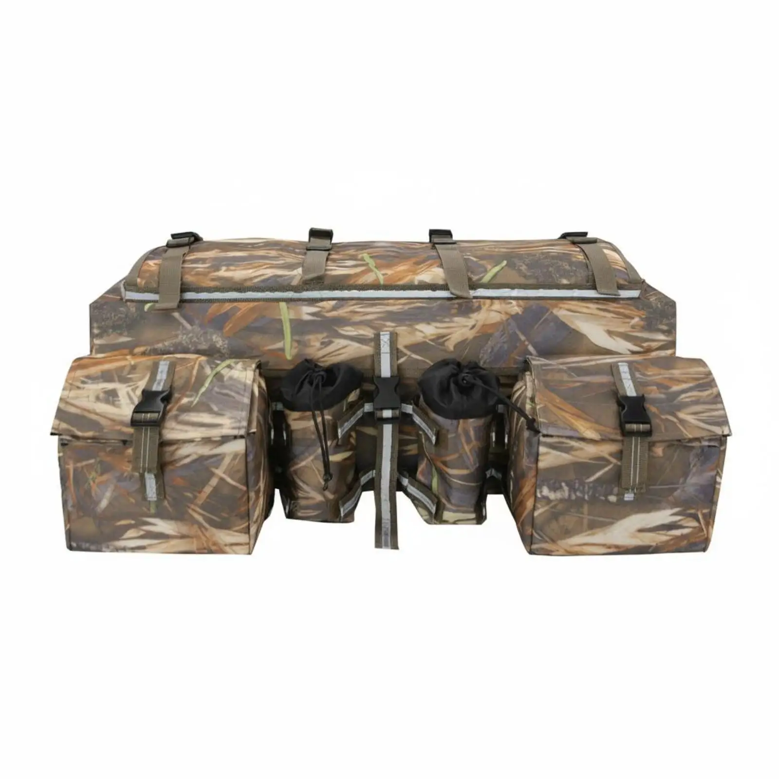 Outdoor Vehicle Gear Storage Bag 600D Waterproof Bicycle Rear Rack Carrier with Hinged Lid for Trail Use
