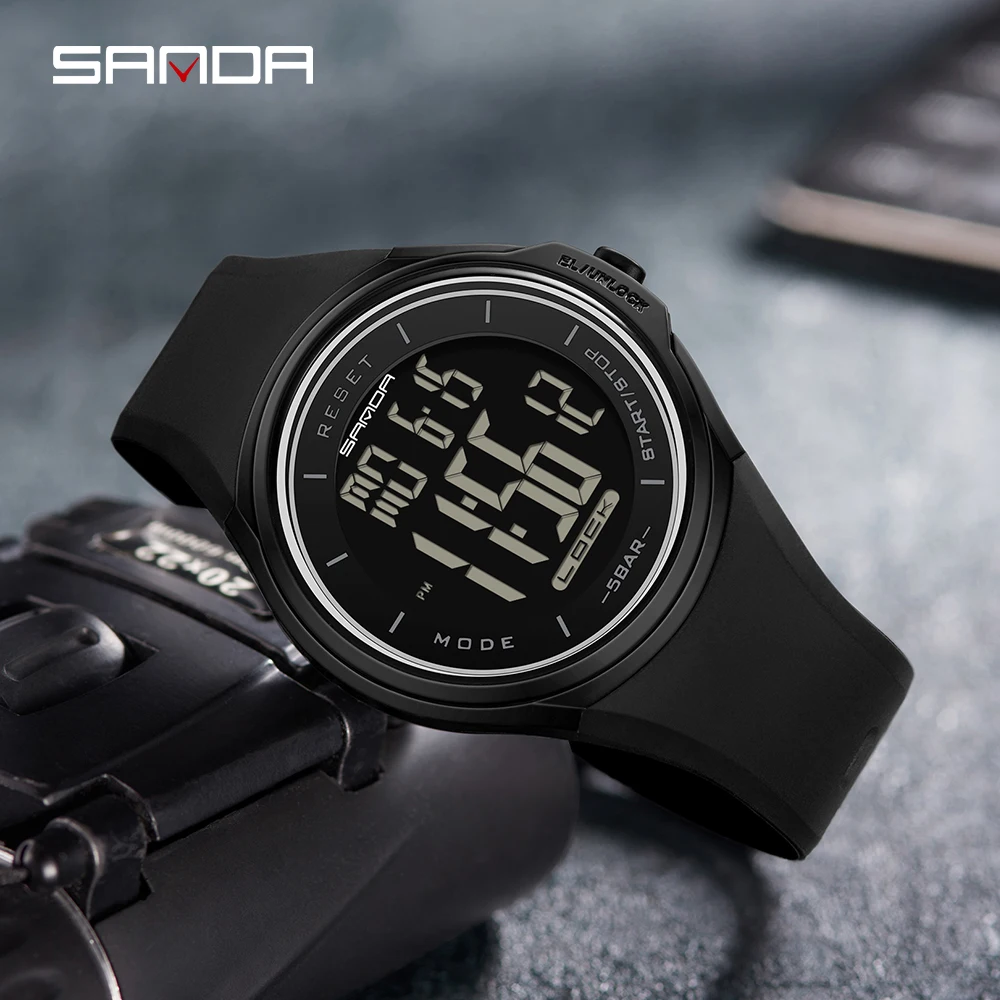 Sanda Fashion Simple Sport Watches Men Military Digital Watch Alarm Clock Shock Resistant Waterproof Relogio Masculino 2131