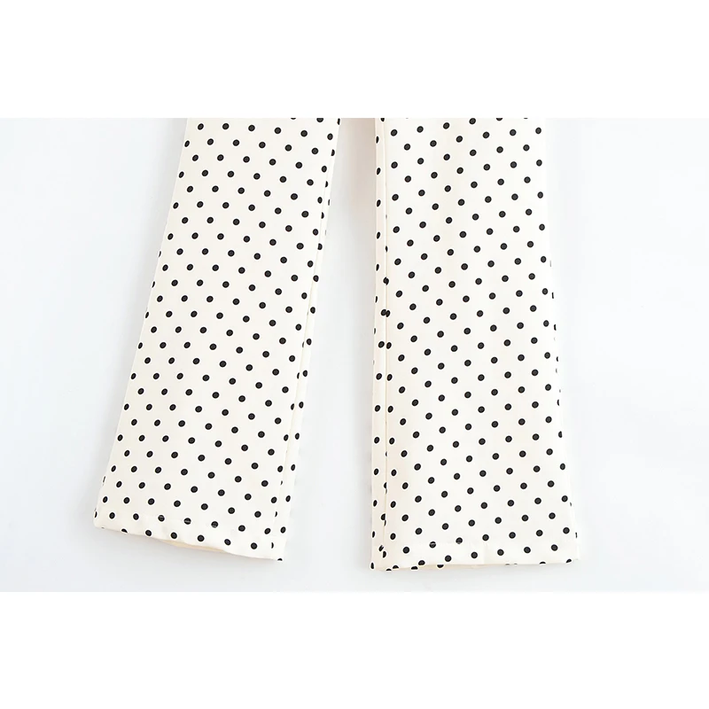 YENKYE femmes à pois Flare pantalon Vintage taille haute automne pantalon décontracté vacances fête plage loisirs pantalons de mujer