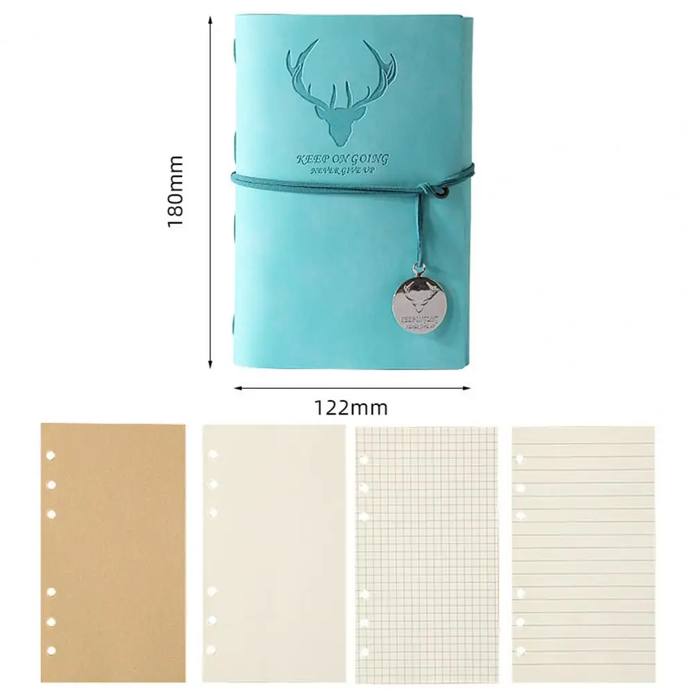 Cuaderno de vendaje para estudiantes, cubierta con estampado de alce, sin sangrado de tinta, planificador en espiral desmontable, organizador diario, A6, 2021