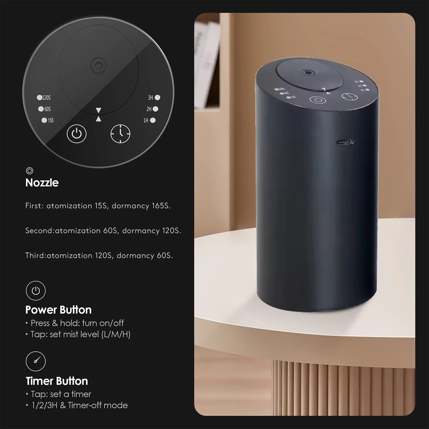 Car Fragrance Diffuser Professional Aroma Diffuser for Car Air Freshener Electric Smell for Home Rechargeable Waterless Diffuser view 2