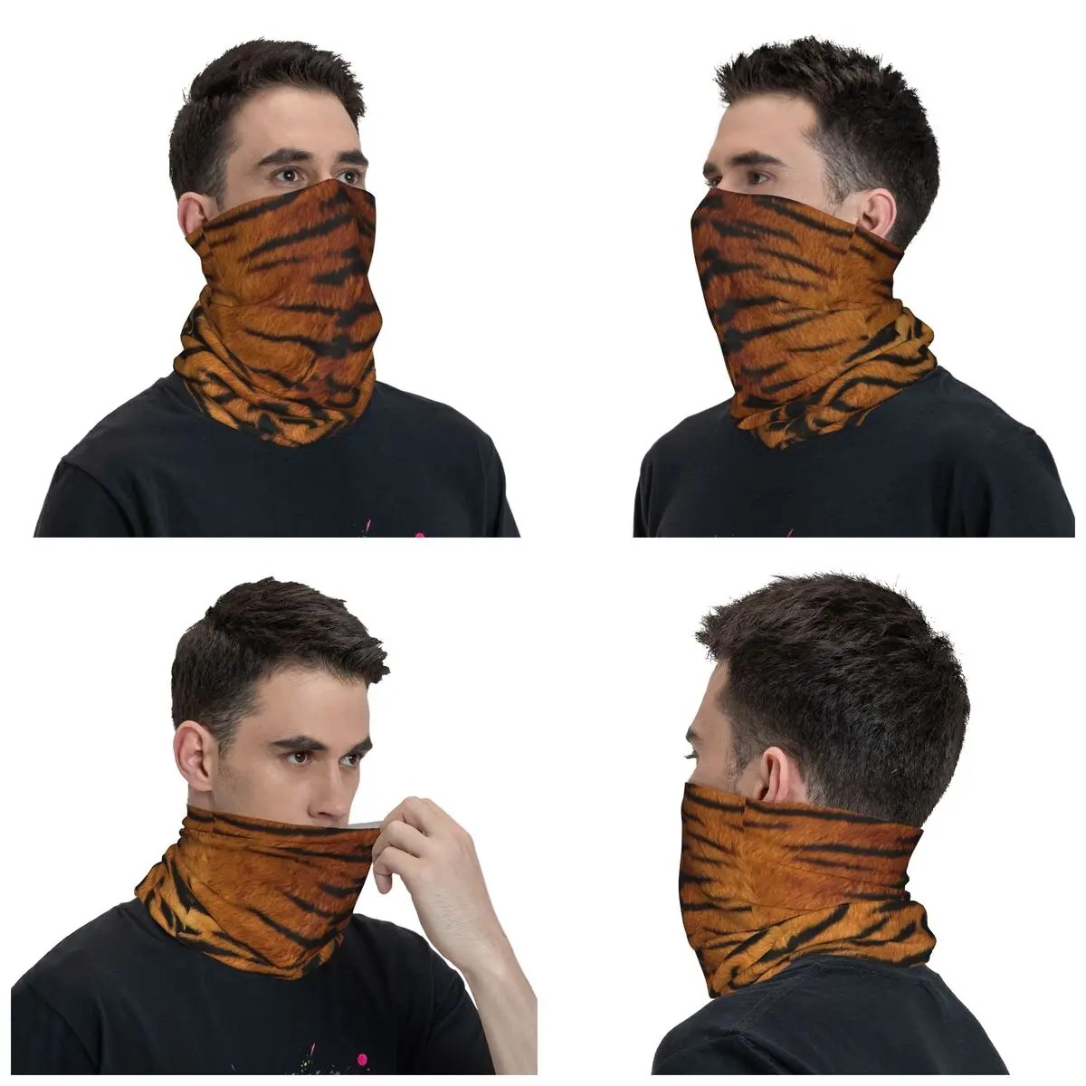 Tiger Skin Pattern Lover Winter Headband Neck Warmer Women Men Ski Running Tube Scarf Face Bandana Gaiter