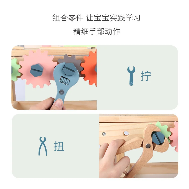 مجموعة أدوات إصلاح الأطفال الخشبية، مجموعة ألعاب مكتب إصلاح الصبي، لعبة خشبية لبرغي الطفل