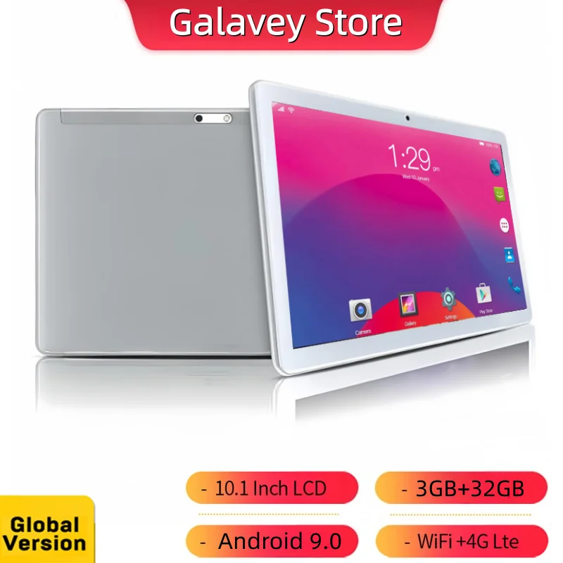 

Type-C 10.1 Inch Android 9.0 3G/4G Phone Tablet PC 3GB+32GB 1280*800 IPS MTK9863 Octa Core CPU 5000mAh Sim Cards * 1