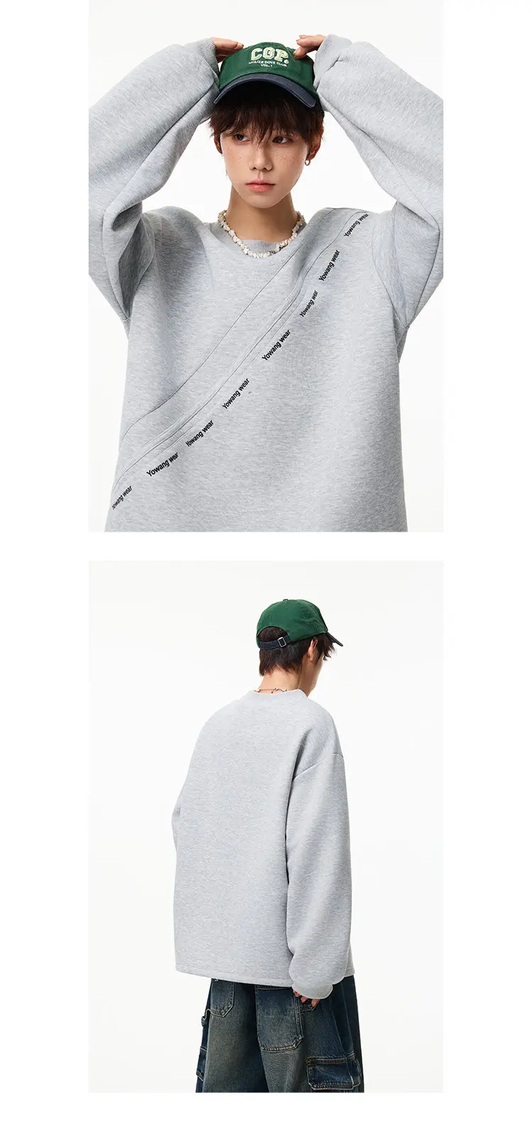 LUZHEN 2026 Autumn New Stripe Printed Loose Round Neck Casual Sweater Pullover Men's Fashion Korean Long Sleeve T-shirts JY8319