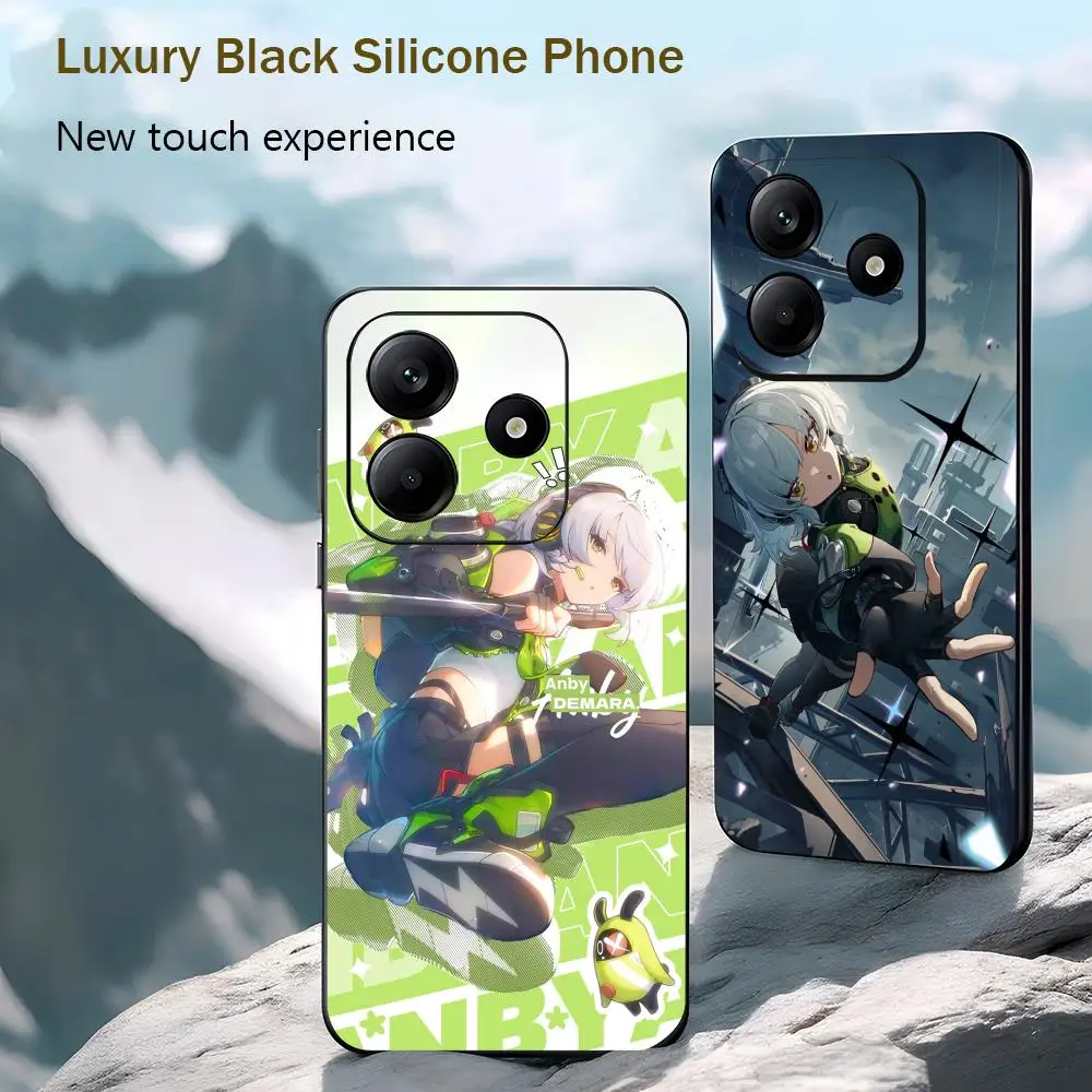 Hot Game ZZZ Anby Demara Phone Case For Xiaomi Redmi 14C 13C 12C Note17 15 14 13 12 11 10 Pro Plus S Soft Black Phone Cover