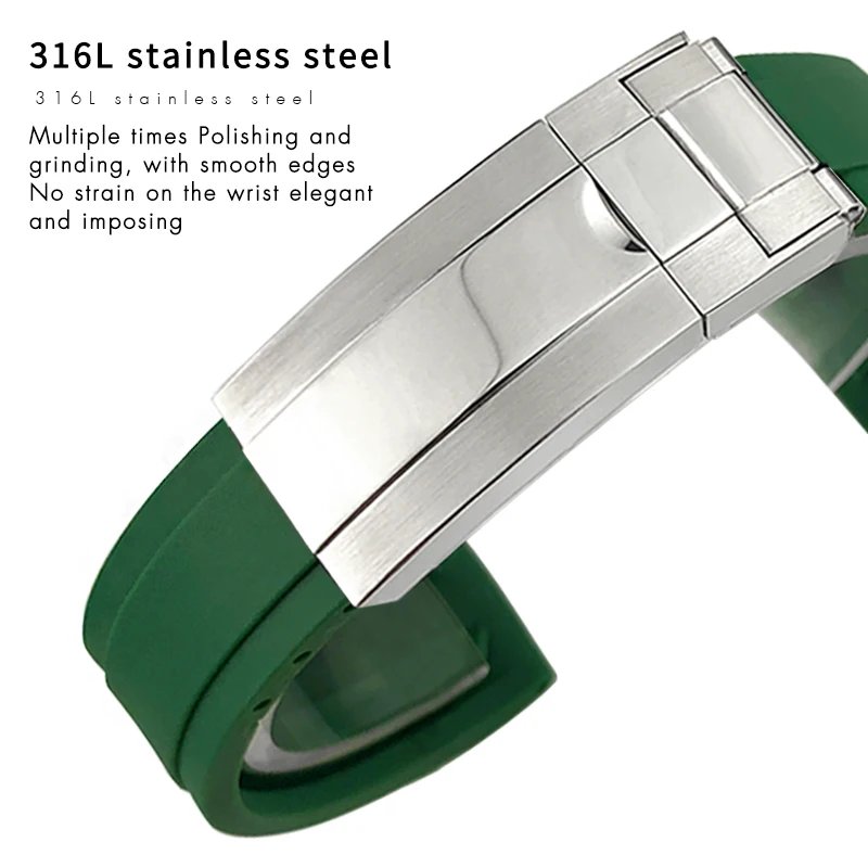 18mm 19mm 20mm 21mm 22mm Soft Rubber Watch Band for Longines Rolex SEIKO Omega Breitling Tudor Silicone Wrist Strap Men Women view 3