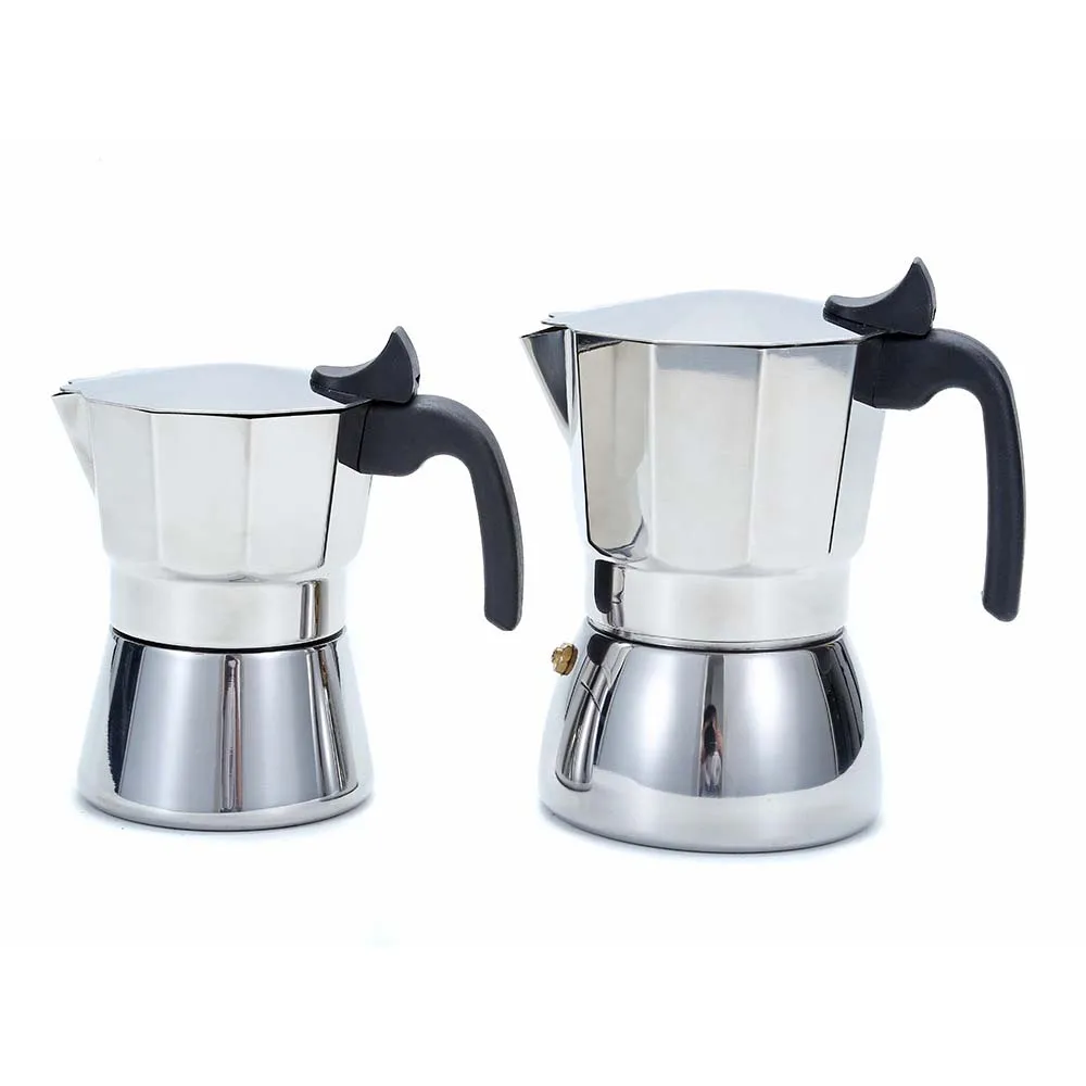 Cafetera Moka espesante de acero inoxidable, cafetera Espresso para el hogar, 6 tazas para estufa de Gas de inducción o estufas eléctricas