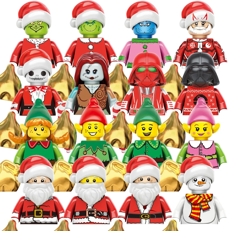 New Christmas Minifigure Santa Claus Snowman Elk Christmas Tree Diy Models Kids Toys Building Blocks Gift Boys Girls Juguetes