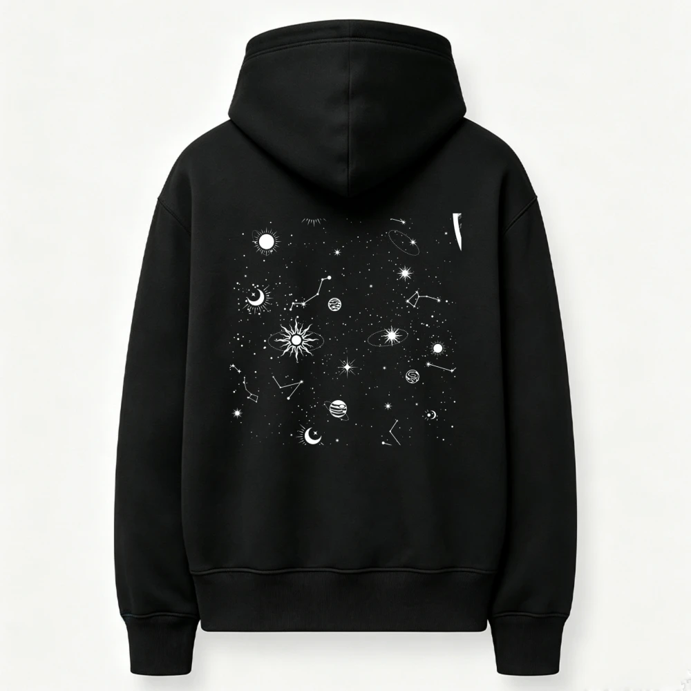 Unisex Pullover Hoodie Cosmic Galaxy Star Constellation Planet Graphic Sweatshirt Mystic Astrology Long Sleeve Fall Winter Tops