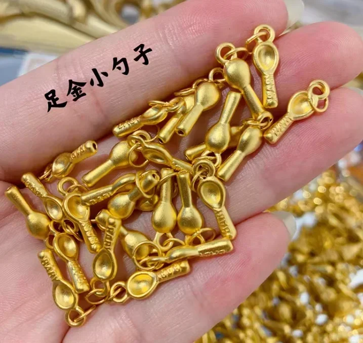 Eldorado Gold trendy jewelry 999 real gold spoon fine gold pendants 24k pure gold jewelry accessories