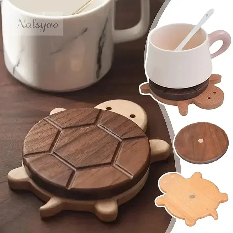 Wholesale Cute Turtle Shape Black Walnut Solid Wood Insulation Mat Kettle Tea Coaster Anti-scald Tableware