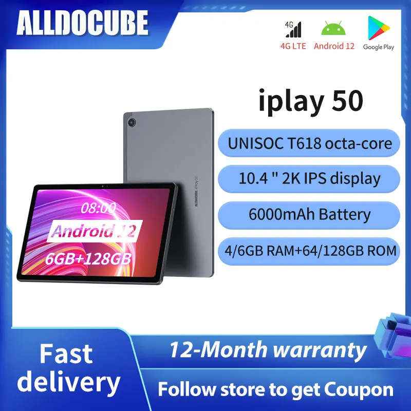 Nieuwe Tablet Alldocube Iplay 50 Tablet Unisoc T618 Octa Core Android 12 6Gb Ram 64/128Gb Rom lte Telefoontje Pad Iplay 50 Google