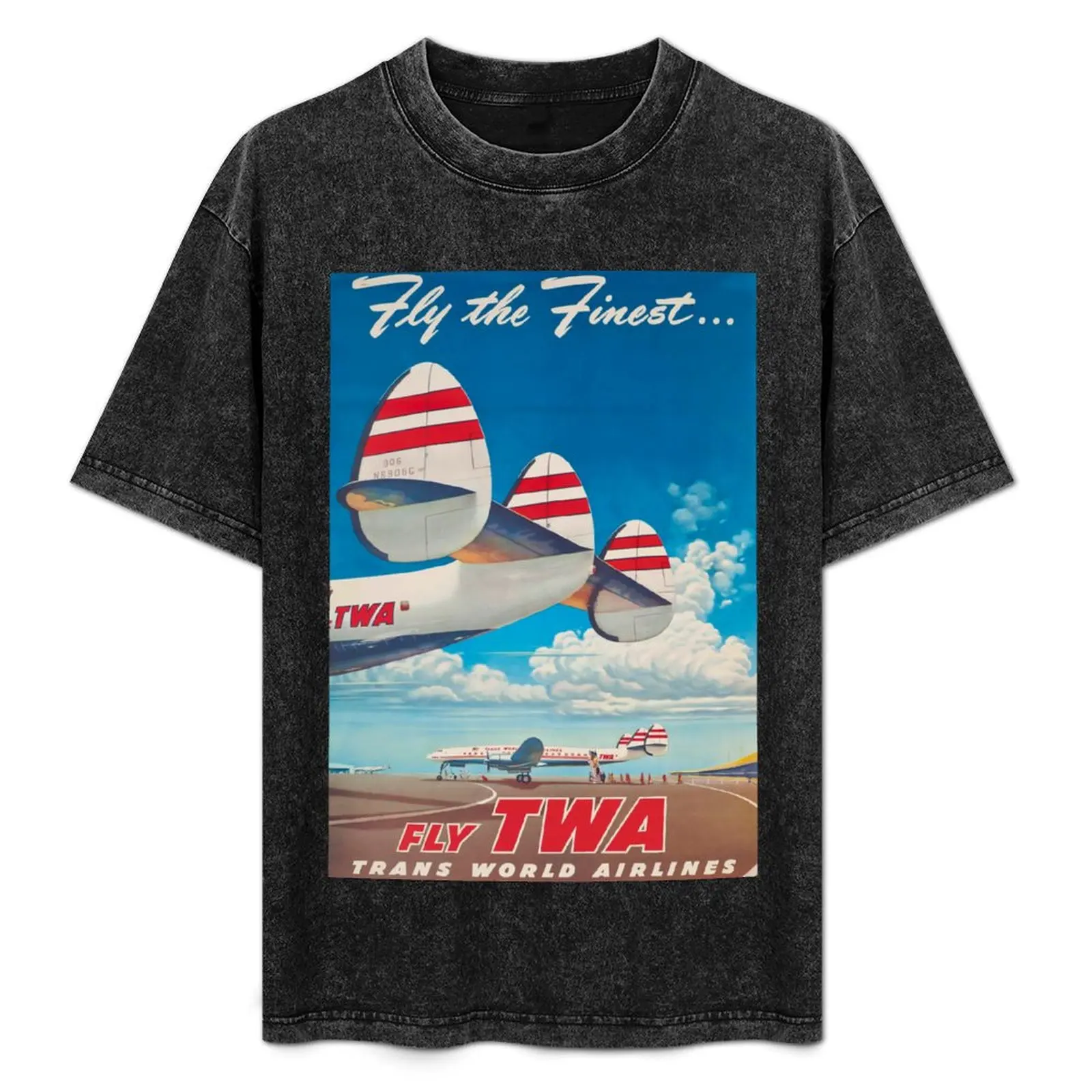 fly-the-finest-ヴィンテージ-トラベル-ポスター-tシャツ-クイックドライ-フィッシング-tシャツ