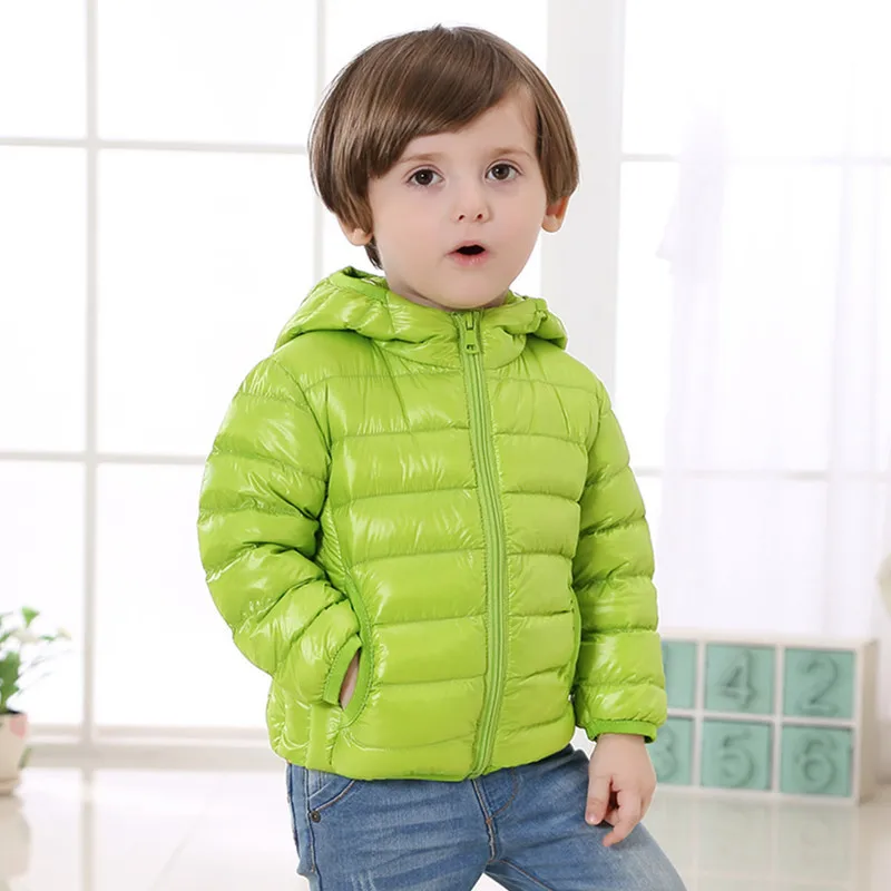 Chaquetas de plumón de pato con capucha para niños, abrigo de plumas ultraligero, portátil, de 0 a 10 °C, novedad de invierno, 2024