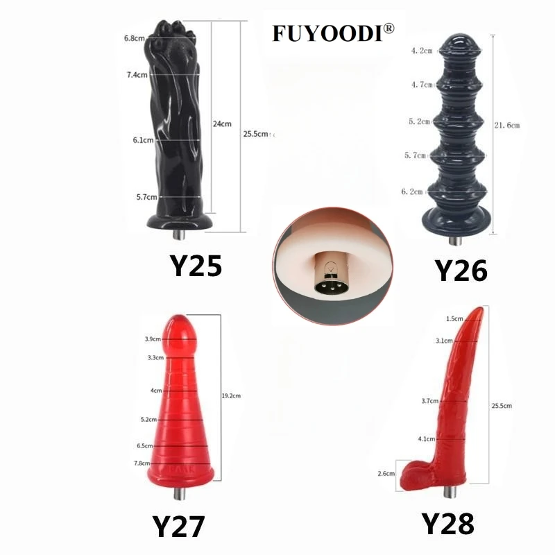 Sex Machine Attachments Dildos for Sex Machine with 3XLR Connector Extra long and extra thick vibrator for women