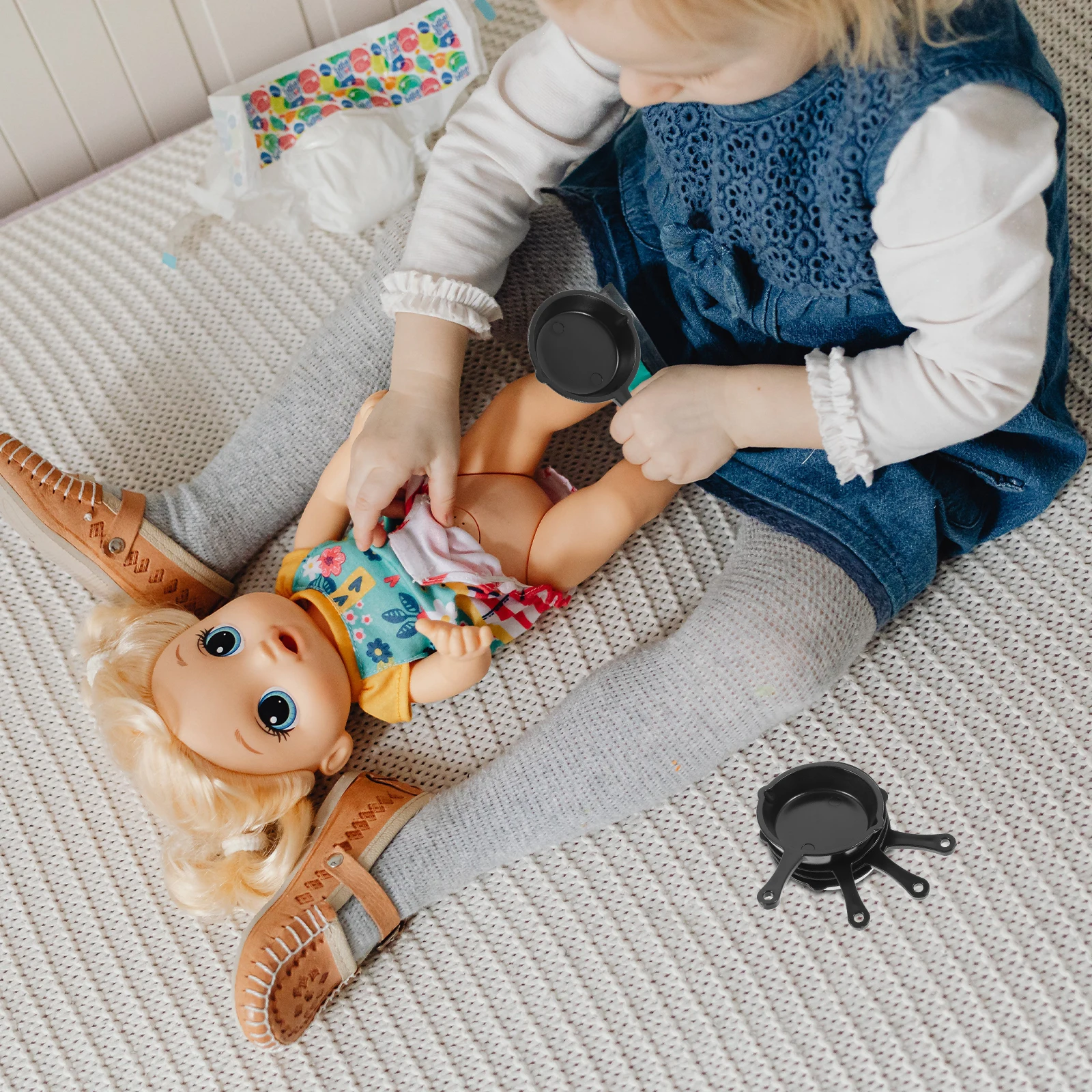 10 stks Miniatuur Versiering Keuken Set Speelgoed Koekenpannen Platte Bodem Model voor Kinderen Pretend Koken Mini Keuken Gadget