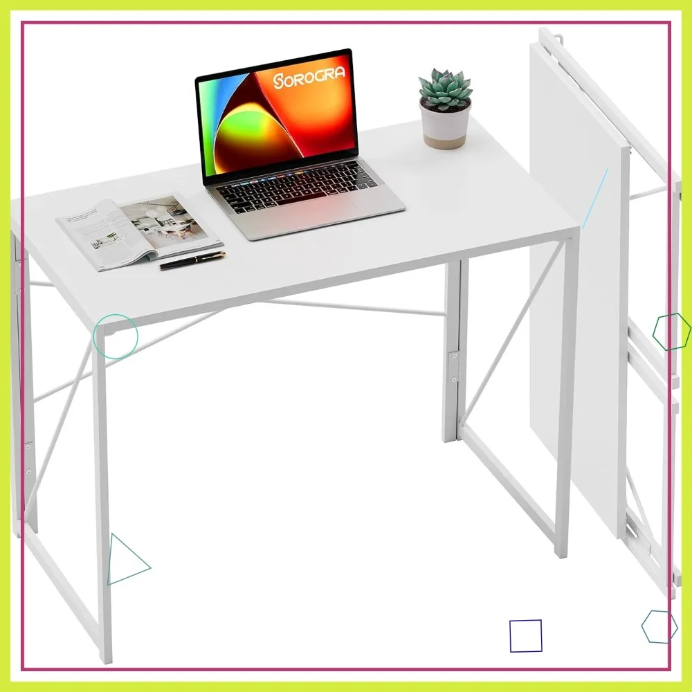 

31.5 Inch Foldable Portable Computer Desk, Sturdy Space Saving Table for Home Office Bedroom Dorm