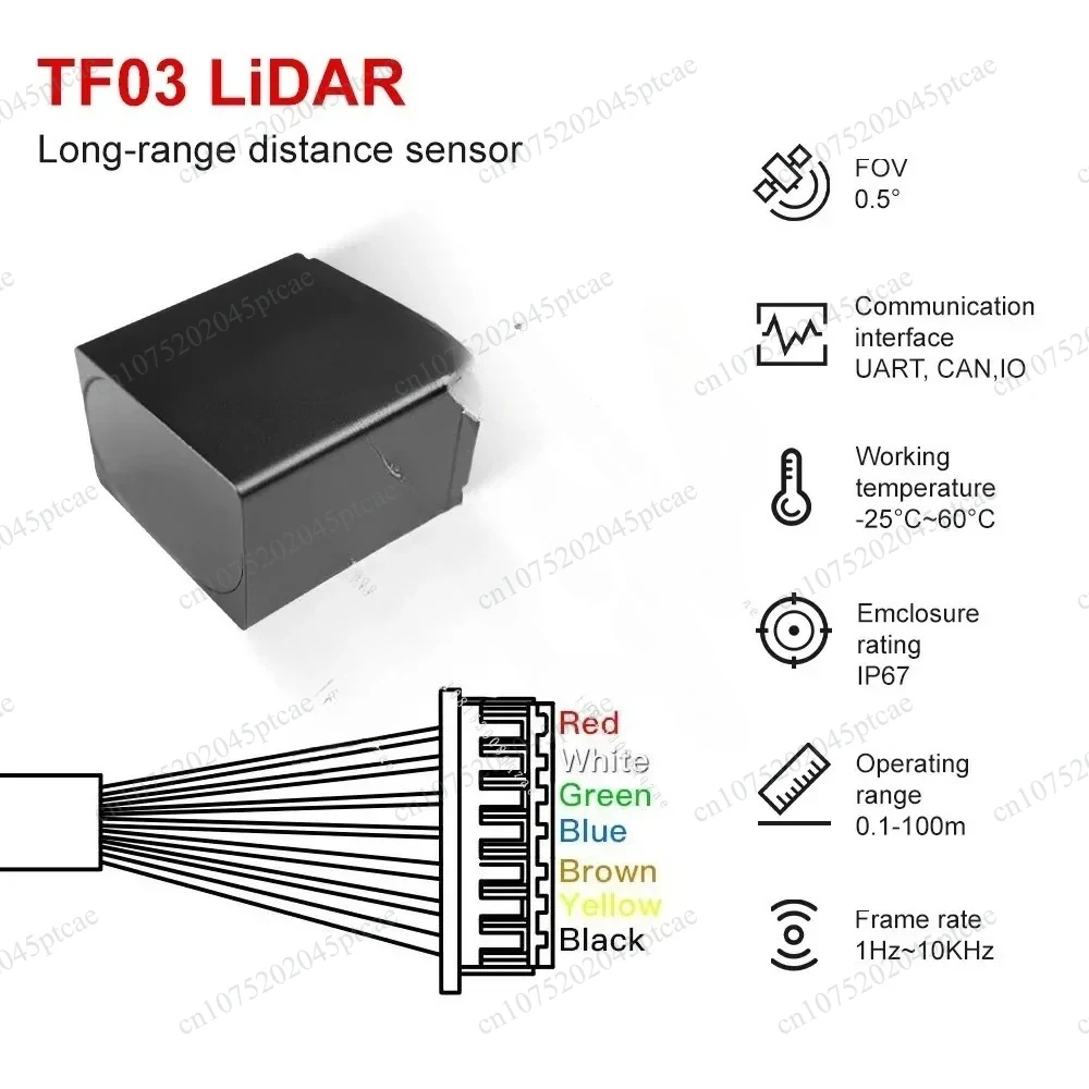 UART I2C for Indoor Outdoor 100m Operating Range Rider Module Benewake TF03 -100 Long Range Sensor IP67 10KHz Frame Rate