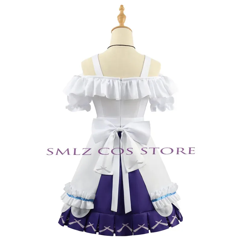Young Clervie 코스프레 게임 Genshin Impact Costume 소녀 Clervie 드레스 가발 정장 할로윈 의상 여성용 성인 의류