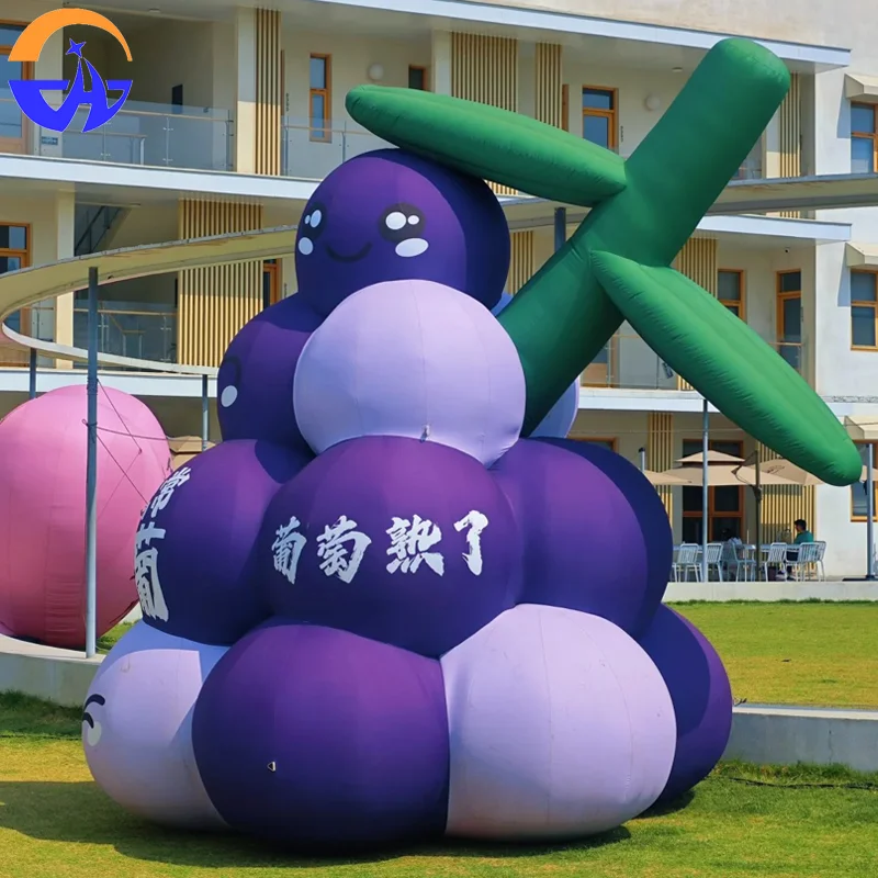 맞춤형 풍선 만화 과일 보라색 포도 에어 모델 - 야외 쇼핑몰 및 박람회 장식 소품