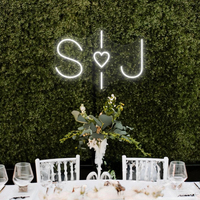 Custom Initials LED Neon Sign Last Name Couple Name Neon Light For Minimalist Wedding Party Backdrop Wall Decor Gift For Lover