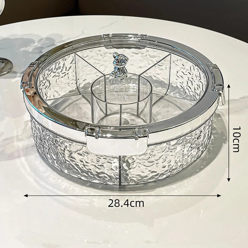 

Поднос-органайзер для закусок и фруктов с крышкой, пластиковая тарелка для конфет, орехов и сухофруктов, с отделениями для хранения, для розничной продажи