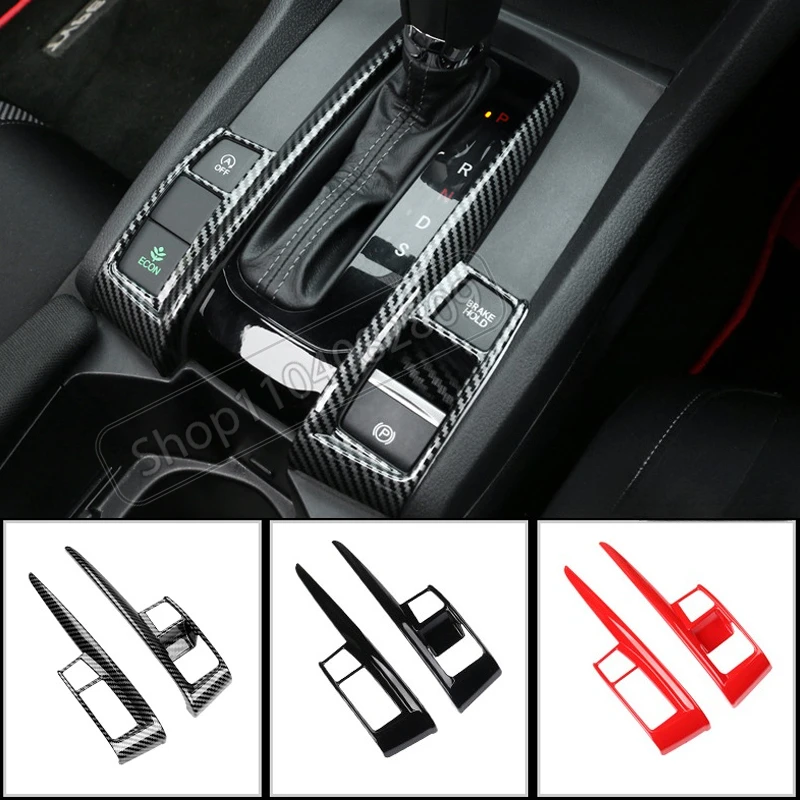 

For Honda Civic 10th 2016-2021 Center Control Gear Shift Panel Decorative Strip Trim Stickers Car Interior Modified Accessories