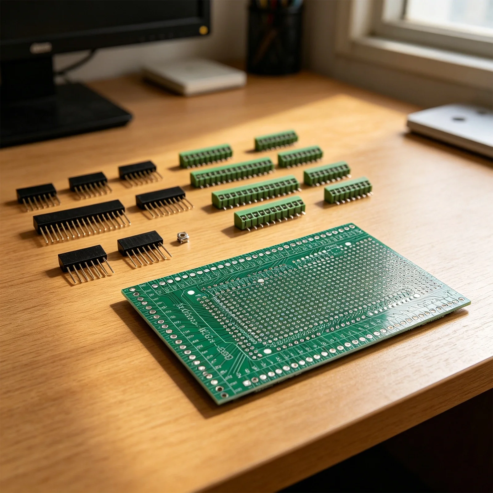 Shield Board Kit with Screw Terminal Blocks for MEGA 2560 R31 For Arduino Featuring 2.54mm Grid Pads and 15mm Pins