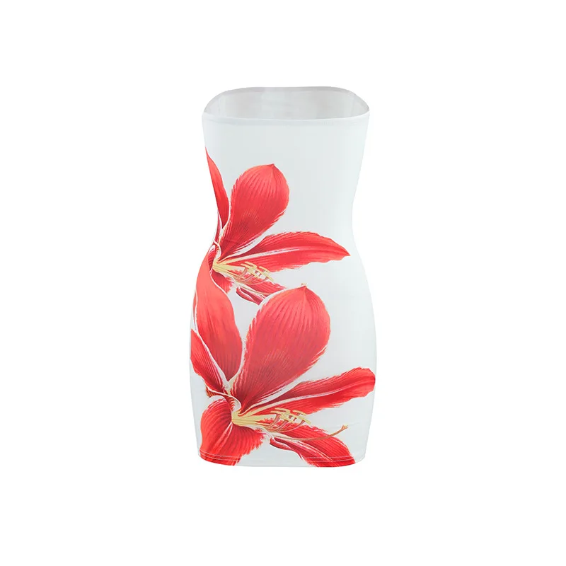 Sexy Sleeveless Strapless Tie Dye Print Tube Dress Women Chest Wrapping Backless Tube Sundress Summer Vocation Beach Clothes image 6