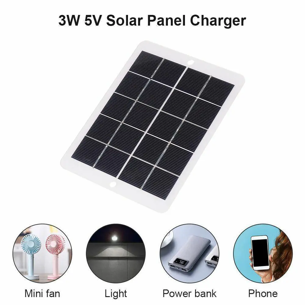 PowMr 3W 5V Solar Panels Portable Solar Charger For Mobile Phone Charger Power Bank Solar Lights Solar Charging USB Rechargeable