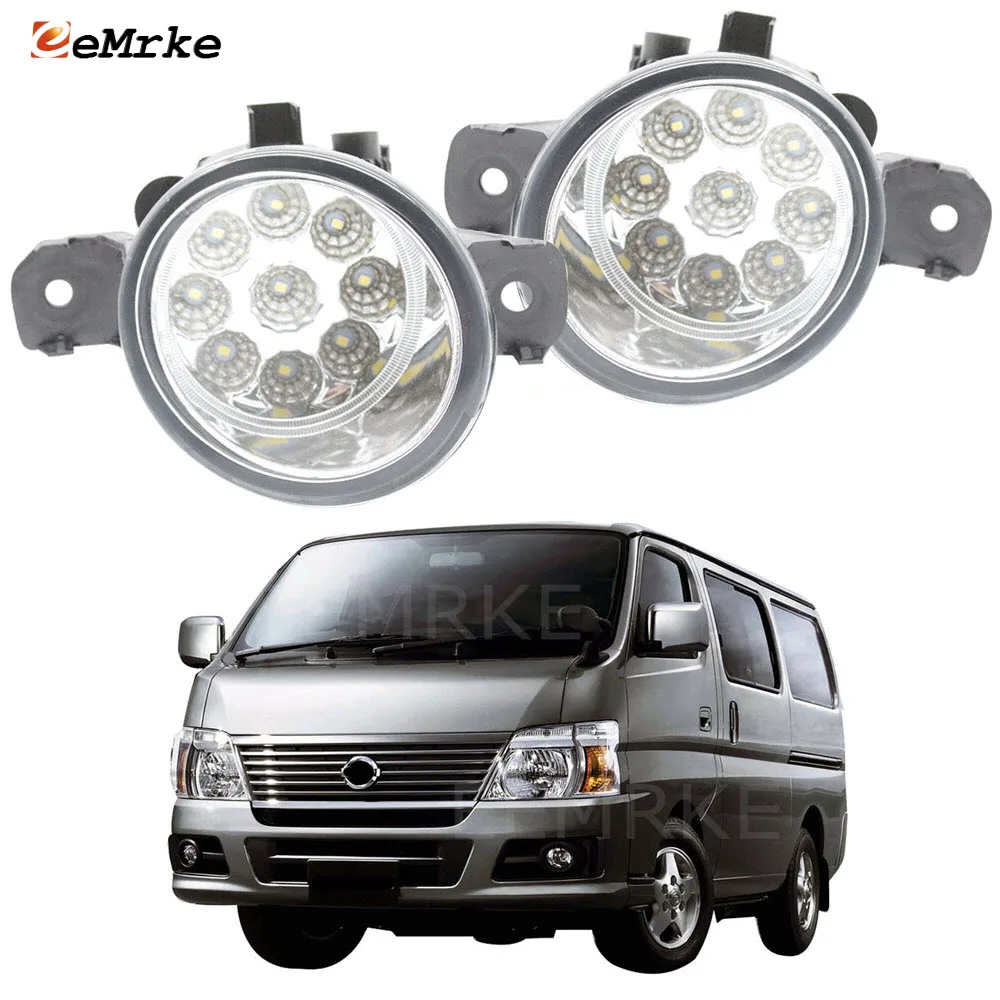 EEMRKE 2 Pcs Halogen Led Fog Lights Assembly DRL H11 12V for Nissan Caravan Urvan Bus E25 2005 2006 2007 2008 2009 2010